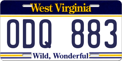 WV license plate ODQ883