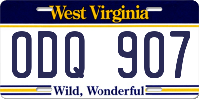 WV license plate ODQ907