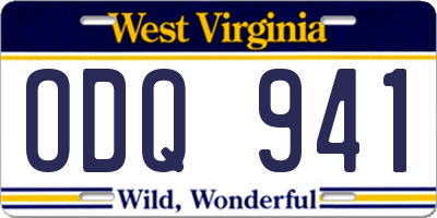 WV license plate ODQ941