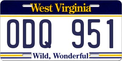 WV license plate ODQ951