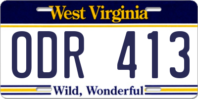 WV license plate ODR413