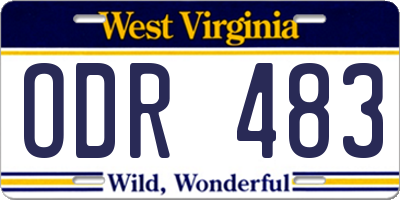 WV license plate ODR483
