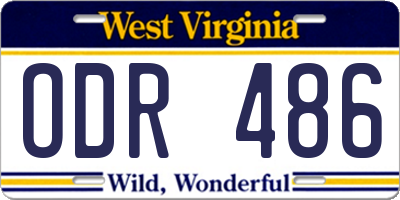 WV license plate ODR486