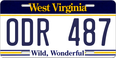 WV license plate ODR487