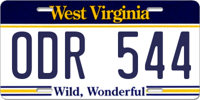 WV license plate ODR544