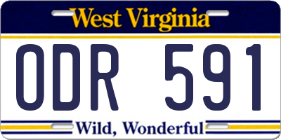 WV license plate ODR591