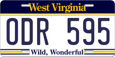 WV license plate ODR595