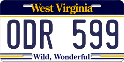 WV license plate ODR599