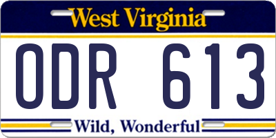 WV license plate ODR613
