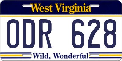 WV license plate ODR628