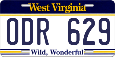 WV license plate ODR629