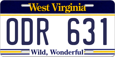 WV license plate ODR631
