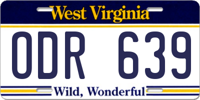 WV license plate ODR639