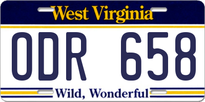 WV license plate ODR658