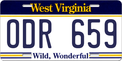 WV license plate ODR659