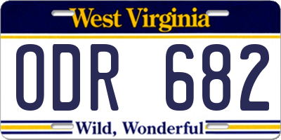 WV license plate ODR682