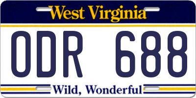WV license plate ODR688