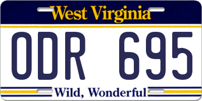 WV license plate ODR695