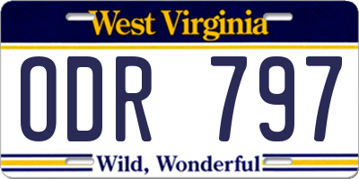 WV license plate ODR797
