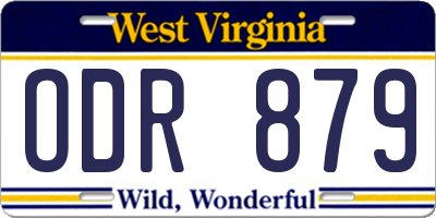 WV license plate ODR879