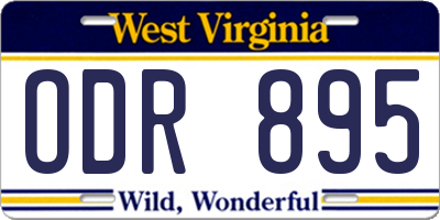 WV license plate ODR895