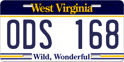 WV license plate ODS168