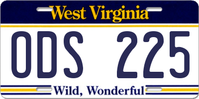 WV license plate ODS225