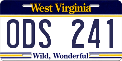WV license plate ODS241