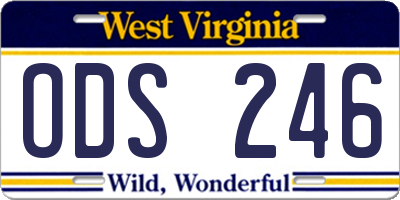 WV license plate ODS246