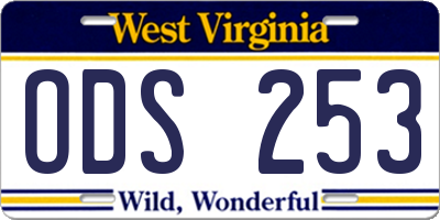 WV license plate ODS253
