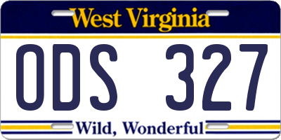 WV license plate ODS327