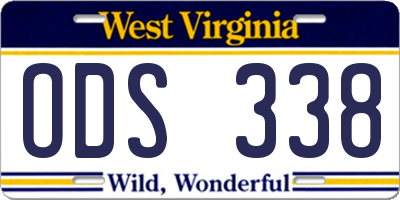 WV license plate ODS338