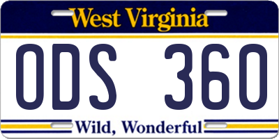 WV license plate ODS360