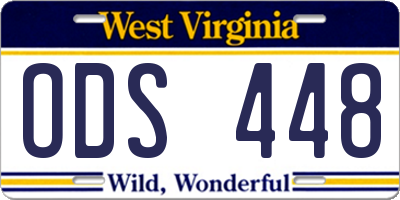 WV license plate ODS448