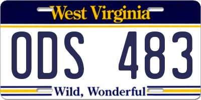 WV license plate ODS483
