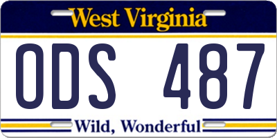 WV license plate ODS487