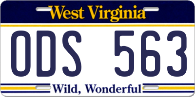 WV license plate ODS563