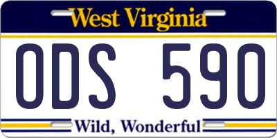 WV license plate ODS590