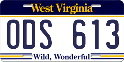 WV license plate ODS613