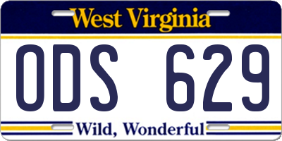 WV license plate ODS629