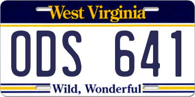 WV license plate ODS641