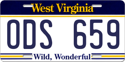 WV license plate ODS659
