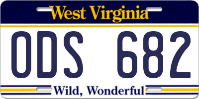 WV license plate ODS682