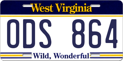 WV license plate ODS864