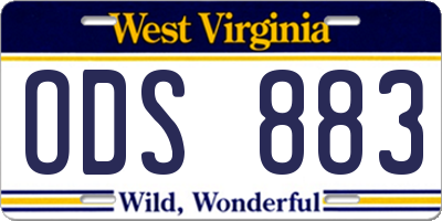 WV license plate ODS883