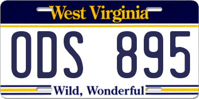 WV license plate ODS895