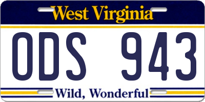 WV license plate ODS943
