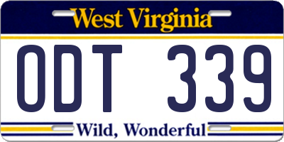 WV license plate ODT339