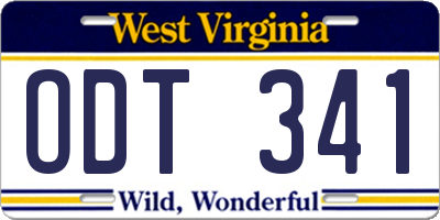 WV license plate ODT341