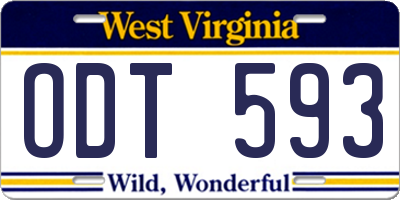 WV license plate ODT593